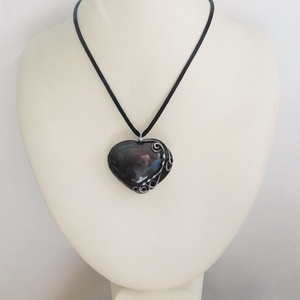 Labradorit szív medál - ékszer - nyaklánc - medálos nyaklánc - Meska.hu