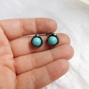 Türkinit fülbevaló - ékszer - fülbevaló - lógós kerek fülbevaló - Meska.hu