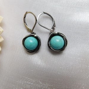 Türkinit fülbevaló - ékszer - fülbevaló - lógós kerek fülbevaló - Meska.hu