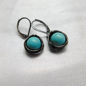 Türkinit fülbevaló - ékszer - fülbevaló - lógós kerek fülbevaló - Meska.hu