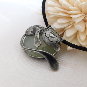 Jáde cica medál - Meska.hu