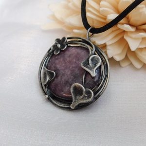 Lepidolit medál - ékszer - nyaklánc - medál - Meska.hu