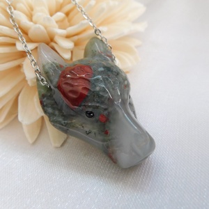 Heliotróp farkasos nyaklánc - Meska.hu