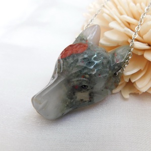 Heliotróp farkasos nyaklánc - ékszer - nyaklánc - medálos nyaklánc - Meska.hu