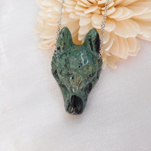 Kambaba jáspis (eldarit) farkas nyaklánc - ékszer - nyaklánc - medálos nyaklánc - Meska.hu