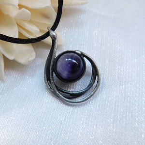 Mini ametiszt medál  - ékszer - nyaklánc - medálos nyaklánc - Meska.hu