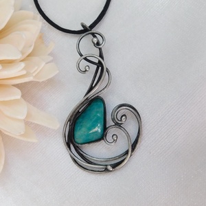 Amazonit medál - ékszer - nyaklánc - medálos nyaklánc - Meska.hu