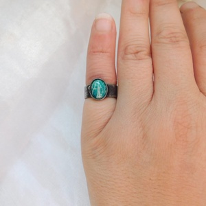 Amazonit gyűrű - ékszer - gyűrű - szoliter gyűrű - Meska.hu