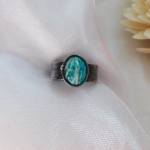 Amazonit gyűrű - ékszer - gyűrű - szoliter gyűrű - Meska.hu