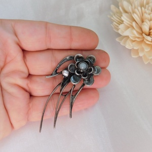 Amazonit bross/kitűző folyami gyönggyel - ékszer - kitűző és bross - Meska.hu