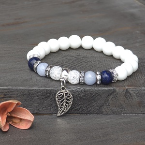 Bölcsesség és Harmónia Ásvány Karkötő � Lapis Lazuli, Angyelit és Howlit - ékszer - karkötő - ásványkarkötő - Meska.hu