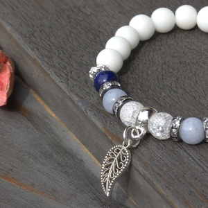 Bölcsesség és Harmónia Ásvány Karkötő � Lapis Lazuli, Angyelit és Howlit - ékszer - karkötő - ásványkarkötő - Meska.hu