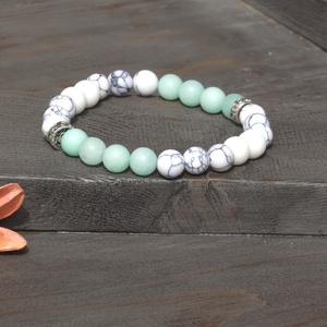 Érzelmiegyensúly és pozizív energiák - Menta Ásvány Karkötő, Ékszer, Karkötő, Ásványkarkötő, Ékszerkészítés, MESKA