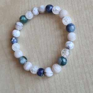 Természet nyugalma ásvány karkötő , Ékszer, Karkötő, Ásványkarkötő, Ékszerkészítés, MESKA
