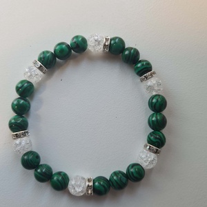 Életöröm és Harmónia � Malachit és hegyikristály , Ékszer, Karkötő, Ásványkarkötő, , MESKA