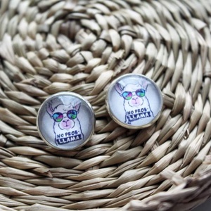 14mm-es üveglencsés láma  fülbevaló, Ékszer, Fülbevaló, Pötty fülbevaló, Ékszerkészítés, MESKA