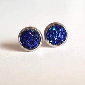 8mm-es bedugós fülbevaló (Druzy) - ékszer - fülbevaló - pötty fülbevaló - Meska.hu