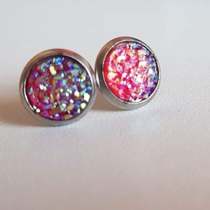 8mm-es bedugós fülbevaló (Druzy) - ékszer - fülbevaló - pötty fülbevaló - Meska.hu