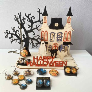 Boszorkányos telihold fülbevaló - otthon & életmód - dekoráció - halloween - halloweeni ékszerek - Meska.hu
