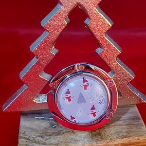 Táskatartó-karácsonyi mintás, hóemberek, Táska & Tok, Kulcstartó & Táskadísz, Táskaakasztó, Ékszerkészítés, MESKA