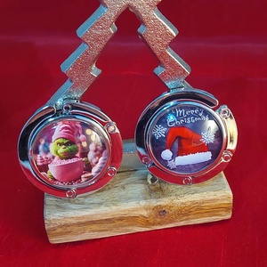 Táskatartó-karácsonyi mintás, grincs, Táska & Tok, Kulcstartó & Táskadísz, Táskaakasztó, Ékszerkészítés, MESKA