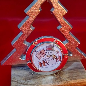 Táskatartó-karácsonyi mintás, Hóember, Táska & Tok, Kulcstartó & Táskadísz, Táskaakasztó, Ékszerkészítés, MESKA