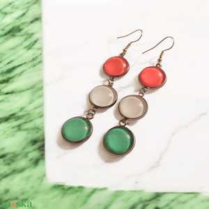 Nemzetszín Kokárda piros-fehér-zöld fülbevaló, Március 15 - Meska.hu