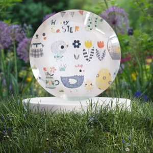 Húsvéti hűtőmágnes � vidám csibés és virágos mintával - Meska.hu