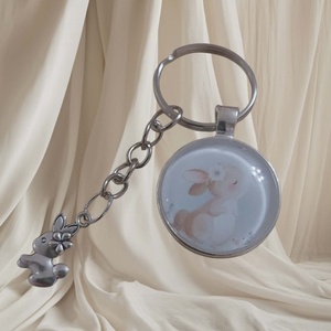 Pasztell nyuszis kulcstartó, Táska & Tok, Kulcstartó & Táskadísz, Táskadísz, Ékszerkészítés, MESKA