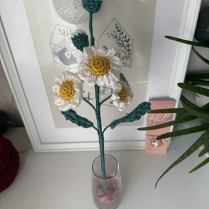 Horgolt Daisy - Százszorszép, Otthon & Életmód, Dekoráció, Virágdísz és tartó, Csokor & Virágdísz, Horgolás, MESKA