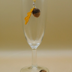 horgolt makk levéllel fülbevaló, Ékszer, Fülbevaló, Fülékszer, Horgolás, Ékszerkészítés, MESKA