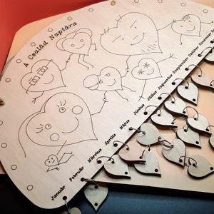 Csupaszív, vidám családi naptár - otthon & életmód - dekoráció - kép & falikép - táblakép - Meska.hu