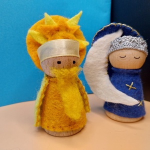 Waldorf Manók, Nap Király és Hold Anya - játék & sport - készségfejlesztő és logikai játék - montessori szivárvány, waldorf játékok - Meska.hu