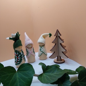 Karácsony az erdőben  - Erdő Manó Trió - waldorf inspiráció  - játék & sport - készségfejlesztő és logikai játék - montessori szivárvány, waldorf játékok - Meska.hu