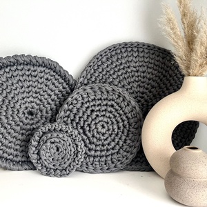 Konyhai horgolt alátétek - otthon & életmód - konyhafelszerelés, tálalás - tálalás - tányér- és poháralátét - Meska.hu