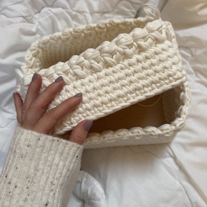 Snowy Xmas  két részes horgolt kosárszett, Otthon & Életmód, Tárolás & Rendszerezés, Tárolókosár, Horgolás, MESKA