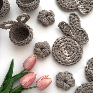 Húsvéti horgolt kollekció, Ünnepi díszek, dekorációk, Húsvéti díszek és dekorációk, Húsvéti asztaldíszek, Horgolás, MESKA