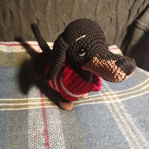 horgolt amigurumi Tacsi  - játék & sport - plüssállat & játékfigura - maci - Meska.hu
