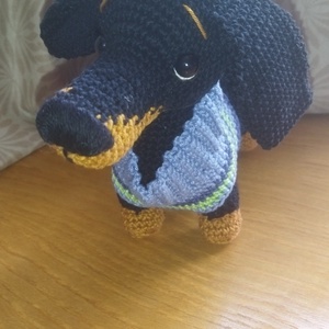 horgolt amigurumi Tacsi  - játék & sport - plüssállat & játékfigura - kutya - Meska.hu
