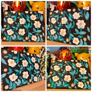 Virágos vászon , Művészet, Festmény, Akril, Festészet, MESKA