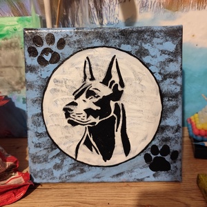 Festmény kutyás  - művészet - festmény - akril - Meska.hu