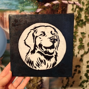 Festmény kutyás  - művészet - festmény - akril - Meska.hu