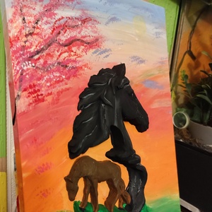 Lovas festmény  - művészet - festmény - akril - Meska.hu