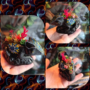 Párduc kaméleon virágtartó  - otthon & életmód - virágdekoráció - virágdíszek - asztali virágdísz - Meska.hu