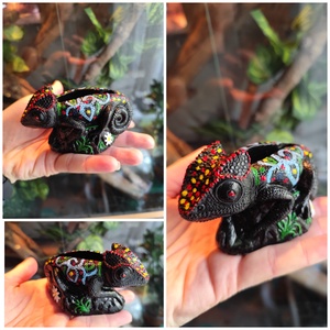 Párduc kaméleon virágtartó  - otthon & életmód - virágdekoráció - virágdíszek - asztali virágdísz - Meska.hu