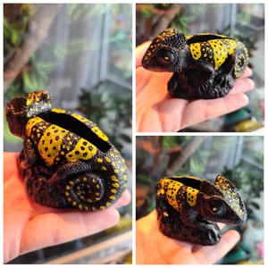 Párduc kaméleon virágtartó  - otthon & életmód - virágdekoráció - virágdíszek - asztali virágdísz - Meska.hu