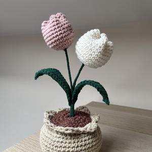 Cserepes tulipán  - otthon & életmód - virágdekoráció - virágdíszek - virágdísz kaspóban - Meska.hu