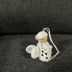 Horgolt angyal (6 cm) - karácsony - karácsonyi lakásdekoráció - karácsonyfadíszek - Meska.hu