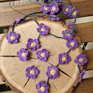 2 db virágos szett, fülbevalóval - ékszer - nyaklánc - hosszú nyaklánc - Meska.hu