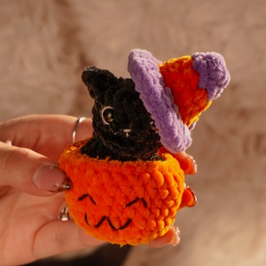 Halloweeni töklakók - fekete macska - otthon & életmód - dekoráció - halloween - halloweeni figurák - Meska.hu